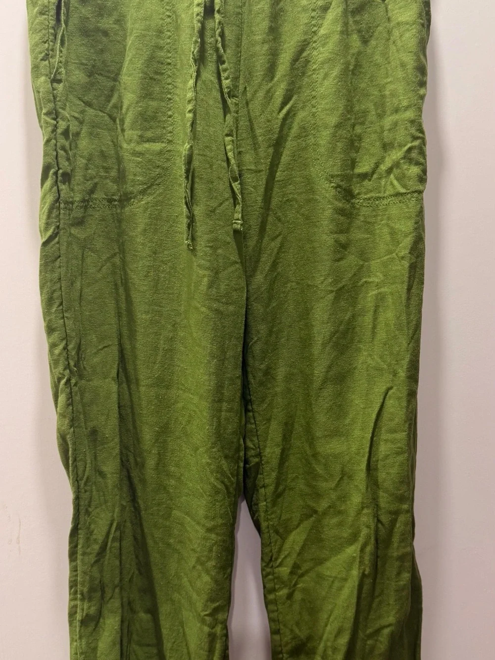 Banana Republic Apple green Drawstring Linen Pants